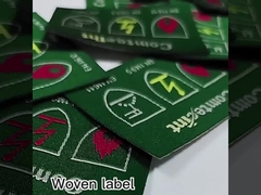 मेटल यार्न स्वर्ण और चांदी ल्यूरेक्स बुना हुआ कपड़ा मध्य तह के साथ ब्रांड लेबल