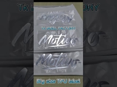 कस्टम टीपीयू हीट ट्रांसफर लोगो 3 डी टीपीयू लेबल ट्रांसफर सॉफ्ट टीपीयू लोगो गारमेंट के लिए