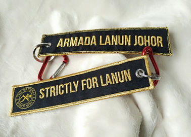 2.5cm 3 डी गोल्ड कढ़ाई लोगो Keychains