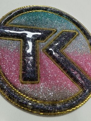 Purple Design Heat Transfer Custom Rainbow Colored Holographic Effect Metallic Soft TPU Patches For On Jeans