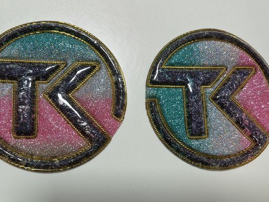 Purple Design Heat Transfer Custom Rainbow Colored Holographic Effect Metallic Soft TPU Patches For On Jeans