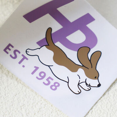 Silicone Printed Heat Transfer Label - Cute Dog Design Emblem for Fashion Accessories & Brand Merchandise