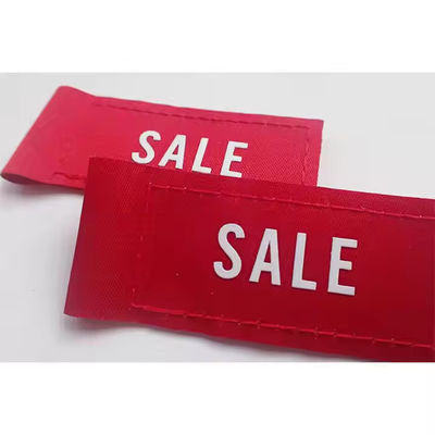 अनुकूलित ब्रांड लोगो बिक्री लेबल कपड़े लेबल स्क्रीन प्रिंटिंग लोगो बुना लेबल